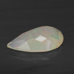 2.84캐럿 천연 멀티컬러 오팔, 배 모양, 15.4×9 mm, 투명한