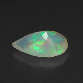 1.77캐럿 천연 멀티컬러 오팔, 배 모양, 12.3×8.7 mm, 투명한