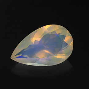 1.98캐럿 천연 멀티컬러 오팔, 배 모양, 13.2×8.2 mm, 투명한