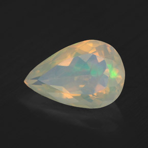 2.16캐럿 천연 멀티컬러 오팔, 배 모양, 12.6×8.3 mm, 투명한