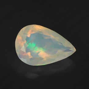 2.16캐럿 천연 멀티컬러 오팔, 배 모양, 12.6×8.3 mm, 투명한