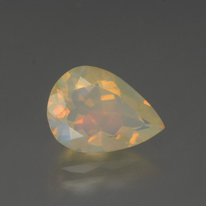 1.68캐럿 천연 멀티컬러 오팔, 배 모양, 11.6×8.3 mm, 투명한