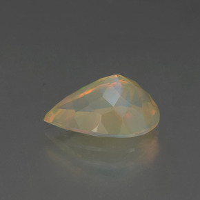 1.68캐럿 천연 멀티컬러 오팔, 배 모양, 11.6×8.3 mm, 투명한