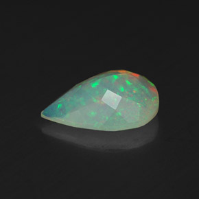 1.28캐럿 천연 멀티컬러 오팔, 배 모양, 11.1×8 mm, 투명한