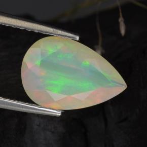 1.64캐럿 천연 화이트 오팔, 배 모양, 12.1×8.2 mm, 투명한