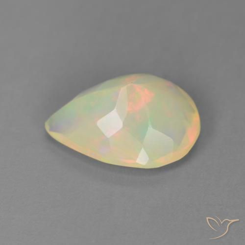 1.69캐럿 천연 다색 오팔, 배 모양, 투명한
