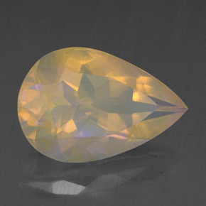 1.68캐럿 천연 멀티컬러 오팔, 배 모양, 11.5×7.7 mm, 투명한