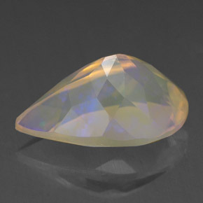 1.68캐럿 천연 멀티컬러 오팔, 배 모양, 11.5×7.7 mm, 투명한