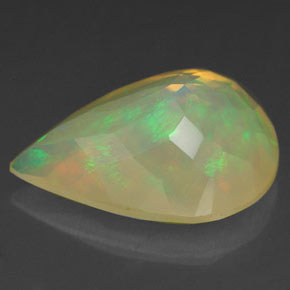2.28캐럿 천연 멀티컬러 오팔, 배 모양, 12.9×9.8 mm, 투명한