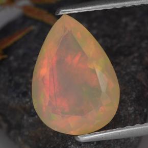 1.33캐럿 천연 멀티컬러 오팔, 배 모양, 11×8 mm, 투명한