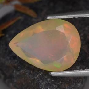 1.33캐럿 천연 멀티컬러 오팔, 배 모양, 11×8 mm, 투명한