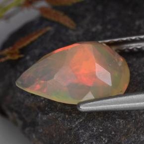 1.33캐럿 천연 멀티컬러 오팔, 배 모양, 11×8 mm, 투명한