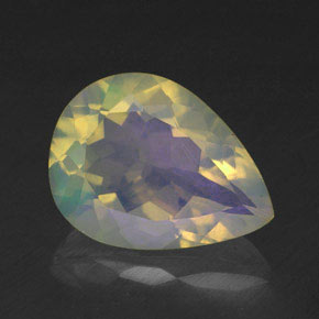 1.87캐럿 천연 멀티컬러 오팔, 배 모양, 11.4×8.6 mm, 투명한