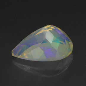 1.87캐럿 천연 멀티컬러 오팔, 배 모양, 11.4×8.6 mm, 투명한