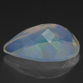 2.80캐럿 천연 멀티컬러 오팔, 배 모양, 13.9×9.4 mm, 투명한