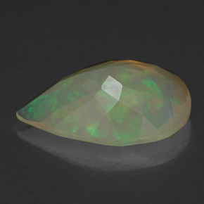 1.43캐럿 천연 멀티컬러 오팔, 배 모양, 12×8.1 mm, 투명한