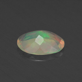 0.48캐럿 천연 멀티컬러 오팔, 투명한, 7.7×5.6 mm, 투명/반투명