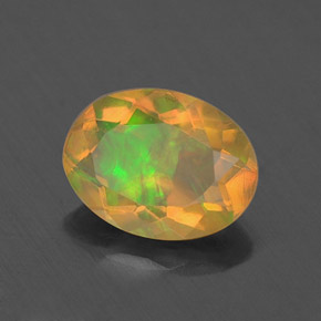 0.74캐럿 천연 멀티컬러 오팔, 투명한, 8×6 mm, 투명/반투명