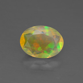 0.82캐럿 천연 멀티컬러 오팔, 투명한, 8×6 mm, 투명/반투명