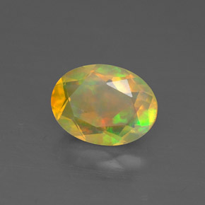 0.82캐럿 천연 멀티컬러 오팔, 투명한, 8×6 mm, 투명/반투명