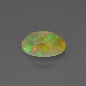 0.82캐럿 천연 멀티컬러 오팔, 투명한, 8×6 mm, 투명/반투명