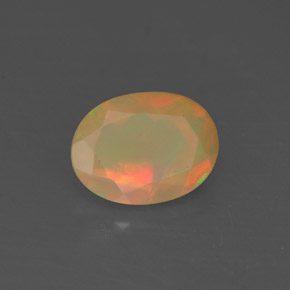 0.69캐럿 천연 멀티컬러 오팔, 투명한, 8×6 mm, 투명/반투명