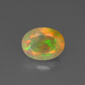 0.81캐럿 천연 멀티컬러 오팔, 투명한, 7.8×6 mm, 투명/반투명