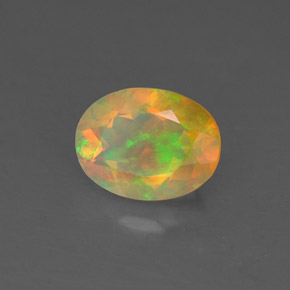 0.81캐럿 천연 멀티컬러 오팔, 투명한, 7.8×6 mm, 투명/반투명