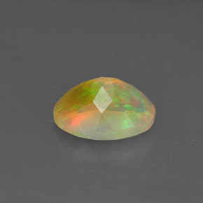 0.81캐럿 천연 멀티컬러 오팔, 투명한, 7.8×6 mm, 투명/반투명