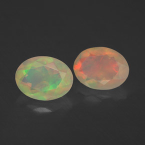 캐럿 천연 멀티컬러 오팔 보석, 투명한, 7.9×6 mm, 투명/반투명