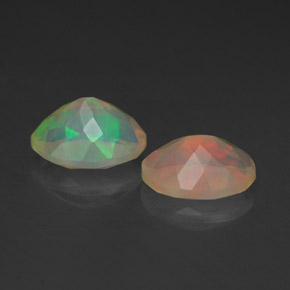 캐럿 천연 멀티컬러 오팔 보석, 투명한, 7.9×6 mm, 투명/반투명