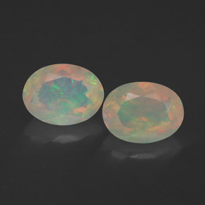 캐럿 천연 멀티컬러 오팔 보석, 투명한, 8×6 mm, 투명/반투명