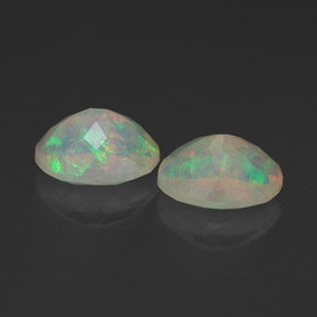 캐럿 천연 멀티컬러 오팔 보석, 투명한, 8×6 mm, 투명/반투명