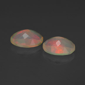 캐럿 천연 멀티컬러 오팔 보석, 투명한, 8×6.1 mm, 투명/반투명