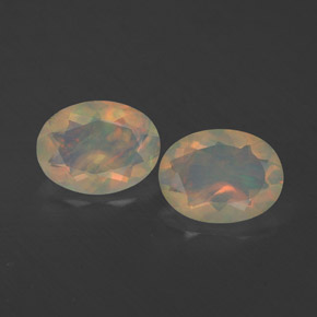 캐럿 천연 멀티컬러 오팔 보석, 투명한, 8×6 mm, 투명/반투명