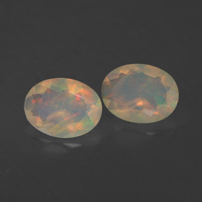 캐럿 천연 멀티컬러 오팔 보석, 투명한, 8×6 mm, 투명/반투명