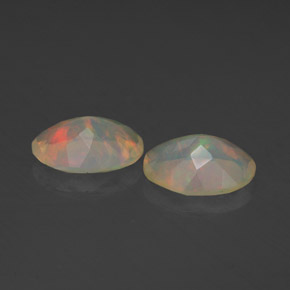 캐럿 천연 멀티컬러 오팔 보석, 투명한, 8×6 mm, 투명/반투명