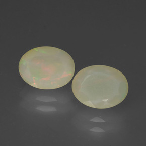 캐럿 천연 멀티컬러 오팔 보석, 타원형 컷, 8.1×6.2 mm, 투명한
