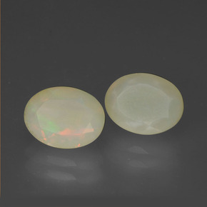 캐럿 천연 멀티컬러 오팔 보석, 타원형 컷, 8.1×6.2 mm, 투명한