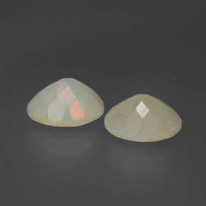 캐럿 천연 멀티컬러 오팔 보석, 타원형 컷, 8.1×6.2 mm, 투명한