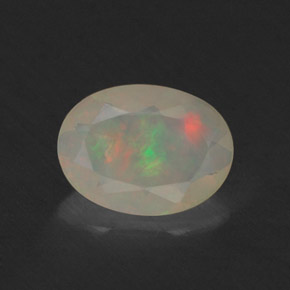 0.51캐럿 천연 멀티컬러 오팔, 투명한, 7.9×5.8 mm, 투명/반투명