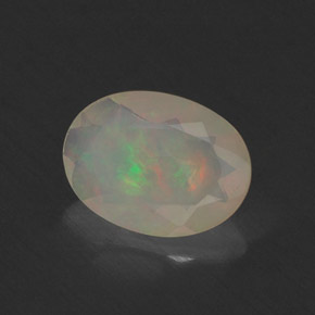 0.51캐럿 천연 멀티컬러 오팔, 투명한, 7.9×5.8 mm, 투명/반투명