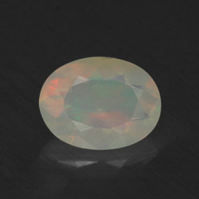 0.64캐럿 천연 멀티컬러 오팔, 투명한, 7.9×6 mm, 투명/반투명