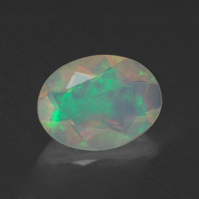 0.66캐럿 천연 멀티컬러 오팔, 투명한, 8.2×6.2 mm, 투명/반투명