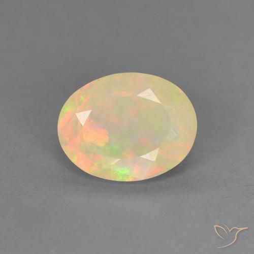 0.74ct 자연스러운 다색 오팔, 타원형, 투명한