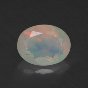 0.67캐럿 천연 멀티컬러 오팔, 투명한, 7.9×6 mm, 투명/반투명