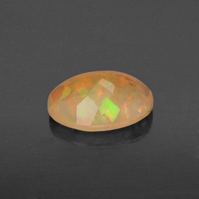 0.87캐럿 천연 멀티컬러 오팔, 타원형 컷, 8×6 mm, 투명한