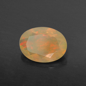 0.67캐럿 천연 멀티컬러 오팔, 투명한, 8.1×5.9 mm, 투명/반투명
