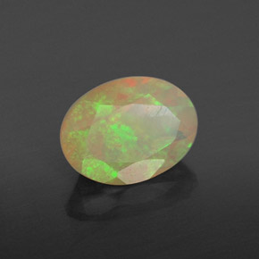 0.82캐럿 천연 멀티컬러 오팔, 투명한, 8×6 mm, 투명/반투명