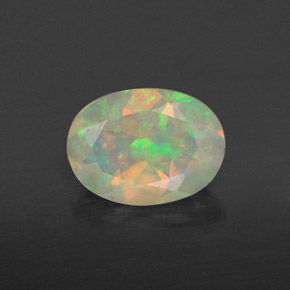 0.74캐럿 천연 멀티컬러 오팔, 투명한, 8.1×6 mm, 투명/반투명